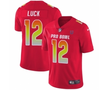 Men's Indianapolis Colts #12 Andrew Luck Limited Red AFC 2019 Pro Bowl Football Jersey