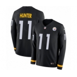 Men's Nike Pittsburgh Steelers #11 Justin Hunter Limited Black Therma Long Sleeve NFL Jersey