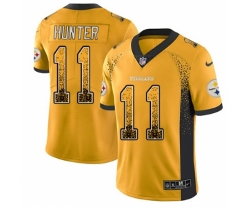 Men's Nike Pittsburgh Steelers #11 Justin Hunter Limited Gold Rush Drift Fashion NFL Jersey