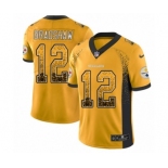 Men's Nike Pittsburgh Steelers #12 Terry Bradshaw Limited Gold Rush Drift Fashion NFL Jersey