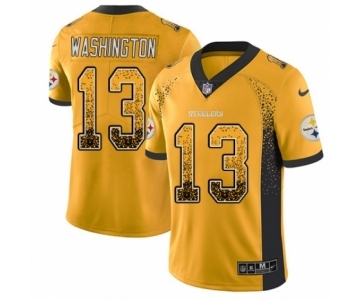 Men's Nike Pittsburgh Steelers #13 James Washington Limited Gold Rush Drift Fashion NFL Jersey