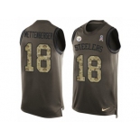 Men's Nike Pittsburgh Steelers #18 Zach Mettenberger Limited Green Salute to Service Tank Top NFL Jersey