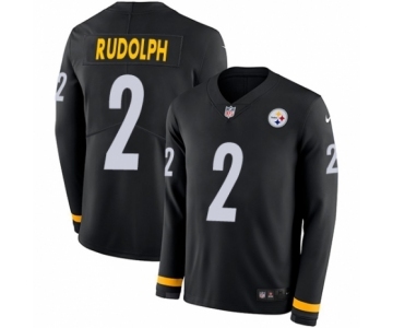 Men's Nike Pittsburgh Steelers #2 Mason Rudolph Limited Black Therma Long Sleeve NFL Jersey