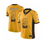 Men's Nike Pittsburgh Steelers #2 Mason Rudolph Limited Gold Rush Drift Fashion NFL Jersey