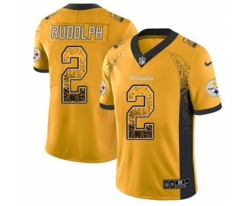 Men's Nike Pittsburgh Steelers #2 Mason Rudolph Limited Gold Rush Drift Fashion NFL Jersey