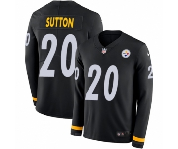 Men's Nike Pittsburgh Steelers #20 Cameron Sutton Limited Black Therma Long Sleeve NFL Jersey