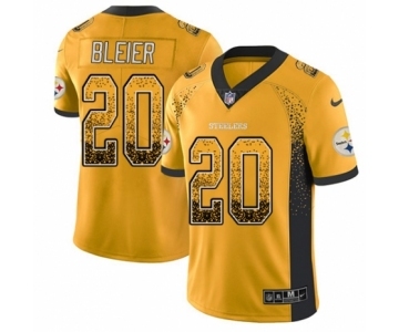 Men's Nike Pittsburgh Steelers #20 Rocky Bleier Limited Gold Rush Drift Fashion NFL Jersey