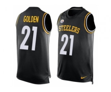 Men's Nike Pittsburgh Steelers #21 Robert Golden Limited Black Player Name & Number Tank Top NFL Jersey