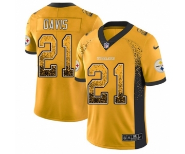 Men's Nike Pittsburgh Steelers #21 Sean Davis Limited Gold Rush Drift Fashion NFL Jersey