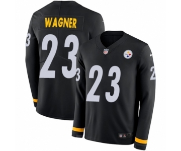 Men's Nike Pittsburgh Steelers #23 Mike Wagner Limited Black Therma Long Sleeve NFL Jersey