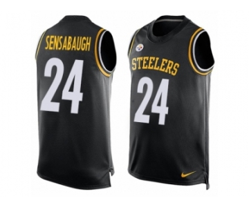 Men's Nike Pittsburgh Steelers #24 Coty Sensabaugh Limited Black Player Name & Number Tank Top NFL Jersey