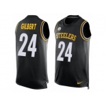 Men's Nike Pittsburgh Steelers #24 Justin Gilbert Limited Black Player Name & Number Tank Top NFL Jersey