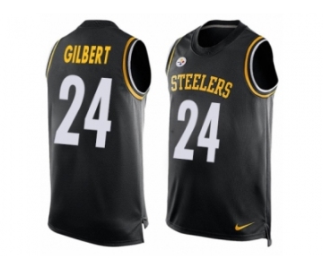 Men's Nike Pittsburgh Steelers #24 Justin Gilbert Limited Black Player Name & Number Tank Top NFL Jersey