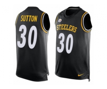 Men's Nike Pittsburgh Steelers #30 Cameron Sutton Limited Black Player Name & Number Tank Top NFL Jersey