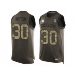 Men's Nike Pittsburgh Steelers #30 Cameron Sutton Limited Green Salute to Service Tank Top NFL Jersey