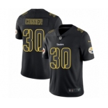 Men's Nike Pittsburgh Steelers #30 James Conner Limited Black Rush Impact NFL Jersey