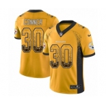 Men's Nike Pittsburgh Steelers #30 James Conner Limited Gold Rush Drift Fashion NFL Jersey