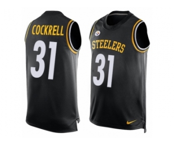 Men's Nike Pittsburgh Steelers #31 Ross Cockrell Limited Black Player Name & Number Tank Top NFL Jersey