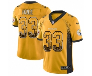 Men's Nike Pittsburgh Steelers #33 Merril Hoge Limited Gold Rush Drift Fashion NFL Jersey