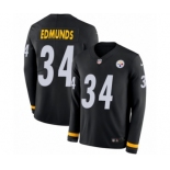 Men's Nike Pittsburgh Steelers #34 Terrell Edmunds Limited Black Therma Long Sleeve NFL Jersey