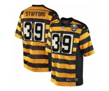 Men's Nike Pittsburgh Steelers #39 Daimion Stafford Limited Yellow Black Alternate 80TH Anniversary Throwback NFL Jersey