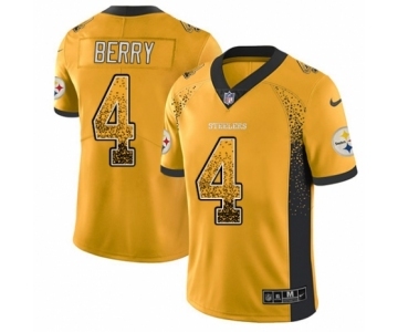 Men's Nike Pittsburgh Steelers #4 Jordan Berry Limited Gold Rush Drift Fashion NFL Jersey