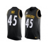 Men's Nike Pittsburgh Steelers #45 Roosevelt Nix Limited Black Player Name & Number Tank Top NFL Jersey