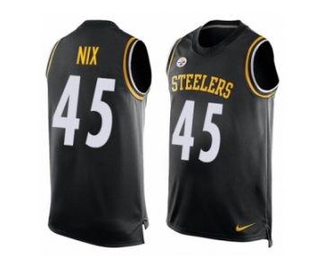 Men's Nike Pittsburgh Steelers #45 Roosevelt Nix Limited Black Player Name & Number Tank Top NFL Jersey