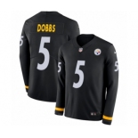 Men's Nike Pittsburgh Steelers #5 Joshua Dobbs Limited Black Therma Long Sleeve NFL Jersey