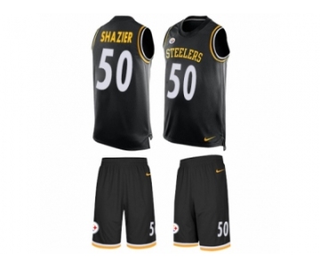 Men's Nike Pittsburgh Steelers #50 Ryan Shazier Limited Black Tank Top Suit NFL Jersey