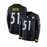 Men's Nike Pittsburgh Steelers #51 Jon Bostic Limited Black Therma Long Sleeve NFL Jersey