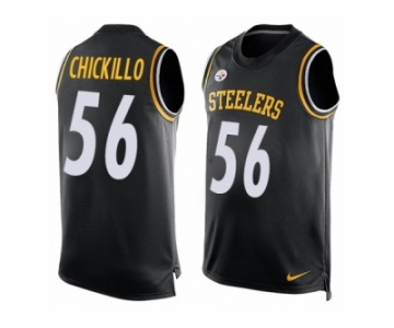 Men's Nike Pittsburgh Steelers #56 Anthony Chickillo Limited Black Player Name & Number Tank Top NFL Jersey