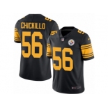 Men's Nike Pittsburgh Steelers #56 Anthony Chickillo Limited Black Rush NFL Jersey