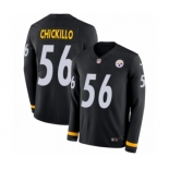 Men's Nike Pittsburgh Steelers #56 Anthony Chickillo Limited Black Therma Long Sleeve NFL Jersey