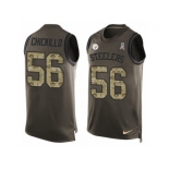 Men's Nike Pittsburgh Steelers #56 Anthony Chickillo Limited Green Salute to Service Tank Top NFL Jersey