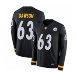 Men's Nike Pittsburgh Steelers #63 Dermontti Dawson Limited Black Therma Long Sleeve NFL Jersey