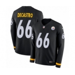 Men's Nike Pittsburgh Steelers #66 David DeCastro Limited Black Therma Long Sleeve NFL Jersey