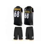 Men's Nike Pittsburgh Steelers #68 L.C. Greenwood Limited Black Tank Top Suit NFL Jersey