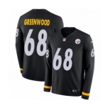 Men's Nike Pittsburgh Steelers #68 L.C. Greenwood Limited Black Therma Long Sleeve NFL Jersey