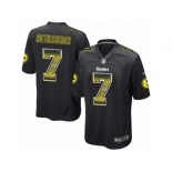 Men's Nike Pittsburgh Steelers #7 Ben Roethlisberger Limited Black Strobe NFL Jersey