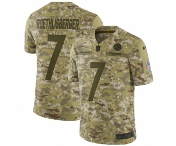 Men's Nike Pittsburgh Steelers #7 Ben Roethlisberger Limited Camo 2018 Salute to Service NFL Jersey