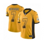 Men's Nike Pittsburgh Steelers #7 Ben Roethlisberger Limited Gold Rush Drift Fashion NFL Jersey