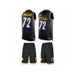 Men's Nike Pittsburgh Steelers #72 Cody Wallace Limited Black Tank Top Suit NFL Jersey