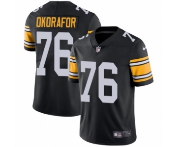 Men's Nike Pittsburgh Steelers #76 Chukwuma Okorafor Black Alternate Vapor Untouchable Limited Player NFL Jersey