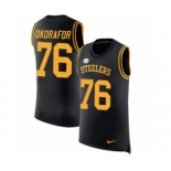 Men's Nike Pittsburgh Steelers #76 Chukwuma Okorafor Black Rush Player Name & Number Tank Top NFL Jersey