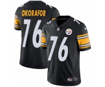 Men's Nike Pittsburgh Steelers #76 Chukwuma Okorafor Black Team Color Vapor Untouchable Limited Player NFL Jersey