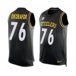 Men's Nike Pittsburgh Steelers #76 Chukwuma Okorafor Limited Black Player Name & Number Tank Top NFL Jersey