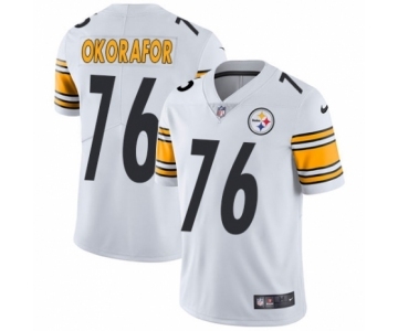 Men's Nike Pittsburgh Steelers #76 Chukwuma Okorafor White Vapor Untouchable Limited Player NFL Jersey