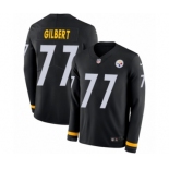 Men's Nike Pittsburgh Steelers #77 Marcus Gilbert Limited Black Therma Long Sleeve NFL Jersey