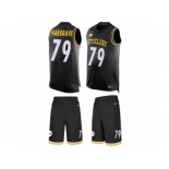 Men's Nike Pittsburgh Steelers #79 Javon Hargrave Limited Black Tank Top Suit NFL Jersey